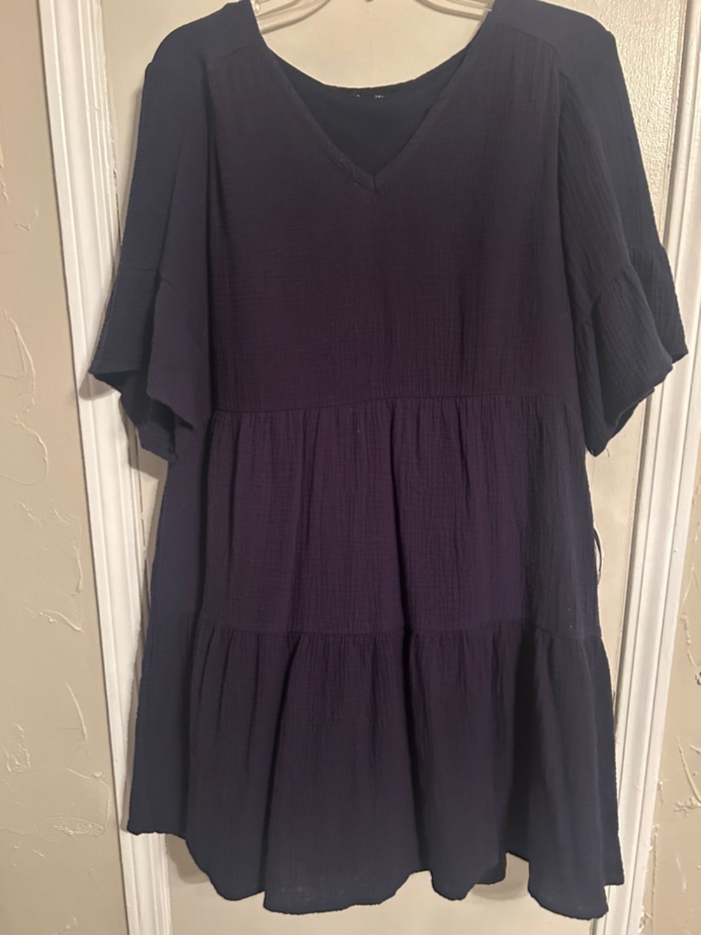 Perceptions Navy Blue Tiered Mini Dress